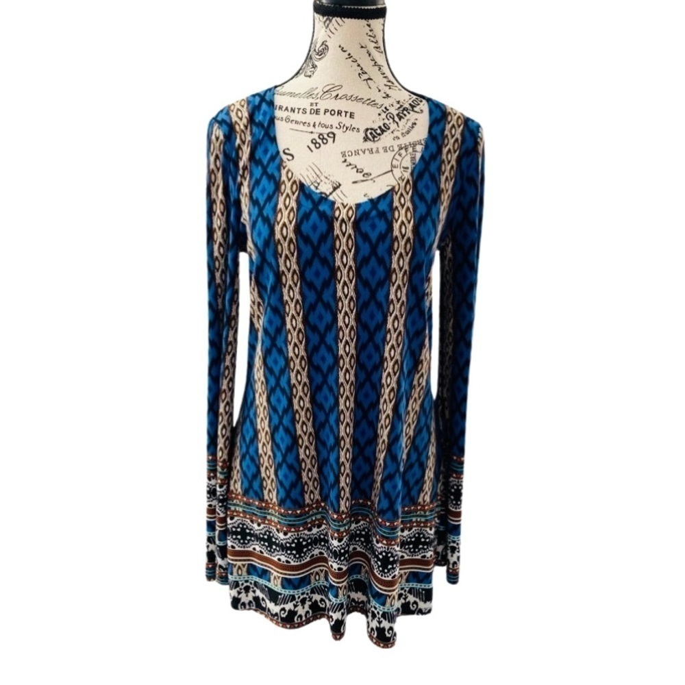 Suzy Shier Boho Tunic Blouse Top Size S